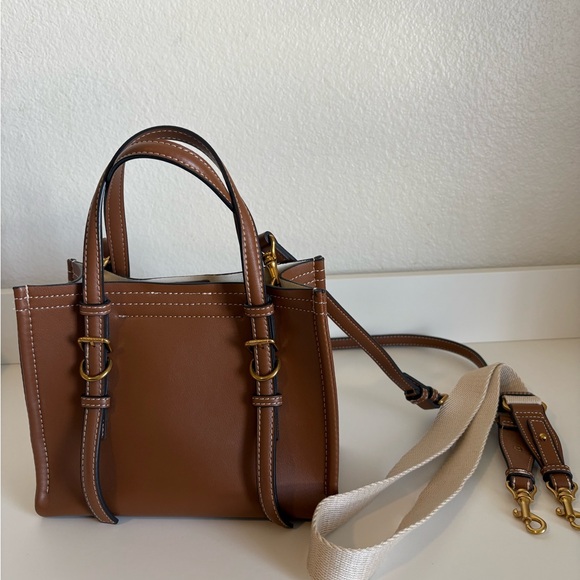 Zara Mini Shopper Tote in Dark Tan - Picture 3 of 10